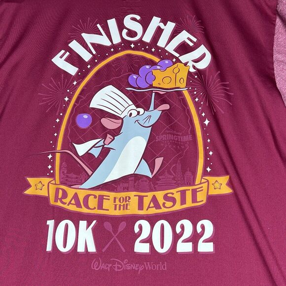 Run DISNEY 2022 Race for Taste 10K Finisher Shirt Did It Ratatouille Red Large - Picture 8 of 12